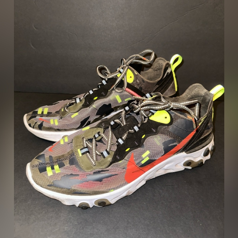Nike Camouflage and Neon Sneakers